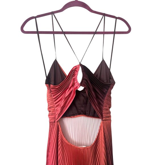 ALC Ariya Pleated Maxi Dress Ombre Sz 2 - Picture 4 of 8